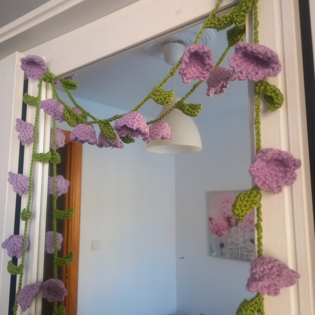 Crochet Lily of the Valley Garland Green and Lilac Floral Etsy