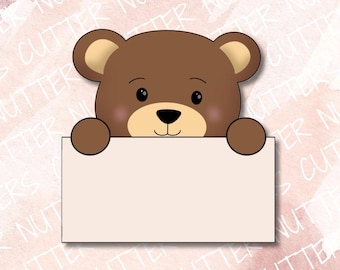 Teddybeer met plaquette uitsteekvormpje