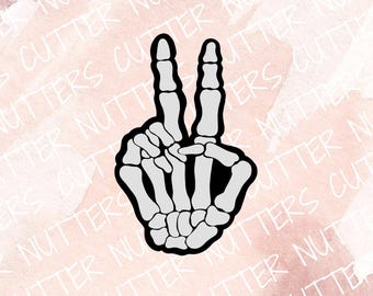 Skeleton Hand Peace Sign Cookie Cutter