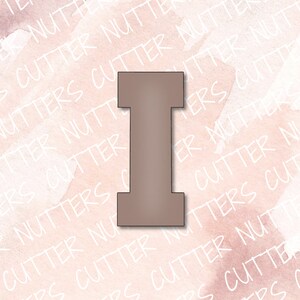 Letter I Cookie Cutter, Varsity Font, Uni, College
