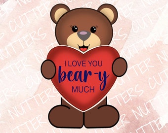 Teddy Bear with Heart Cookie Cutter Set of 3