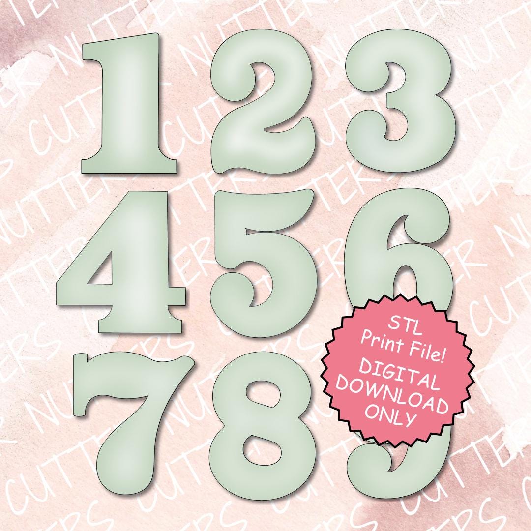 STL 3D Print File ONLY Number 0-9 Cookie Cutters. 9 Shapes, 6 Sizes! - Etsy