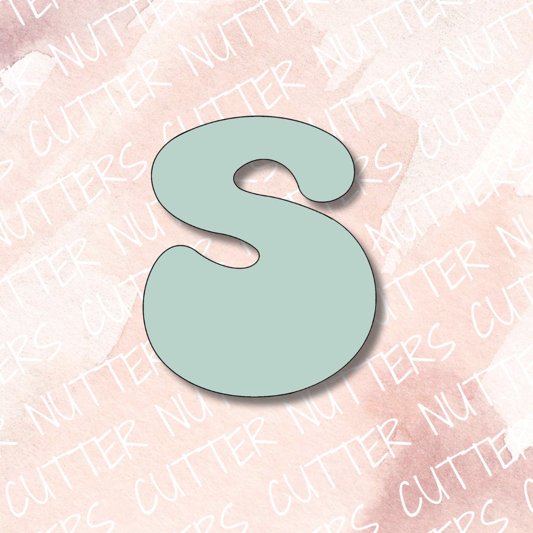 Letter S Cookie Cutter, Groovy Alphabet Font, Funky, Retro, Chubby Etsy