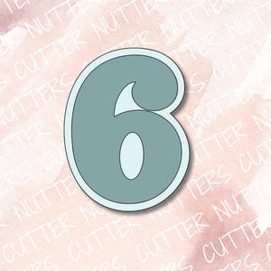 Number 6  Cookie Cutter with outline
