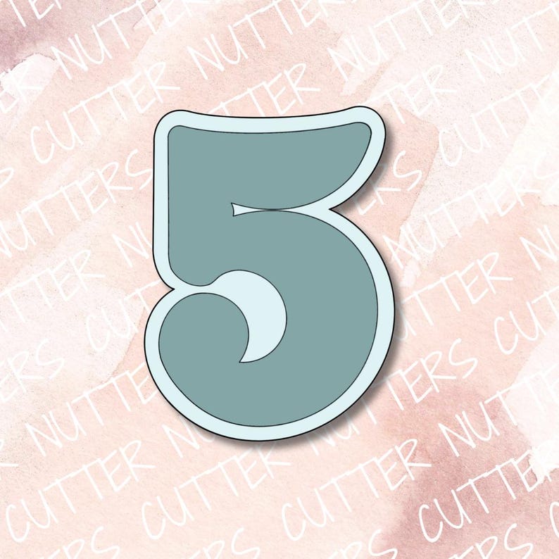 Number 5 Cookie Cutter With Outline - Etsy