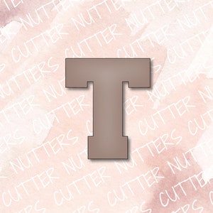 Letter T Cookie Cutter, Varsity Font, Uni, College