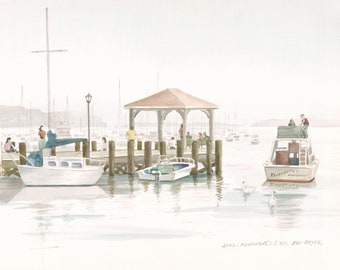 Village Dock Watercolor #8
