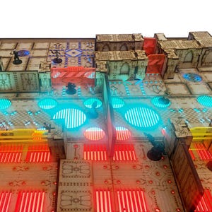 アリーナ・オブ・ライト：ウォーハンマー、ネクロムンダなどのための究極のSFウォーゲームテーブル。デラックスイルミネーション付きスカーミッシュテーブル