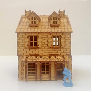 WW2 Town Bar for Normandy WWII Wargames (28mm-32mm Skirmish Terrain with Removable Floors and Roof)