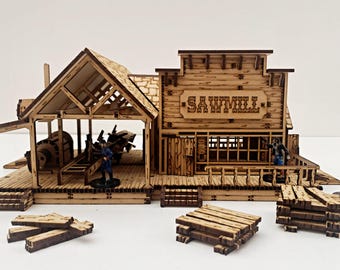 Wild West Saw Mill MDF Building Kit, 28mm Tabletop Terrain - Etsy