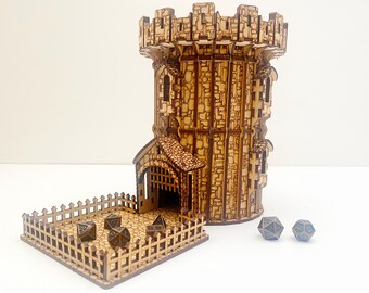 MDF Dice Tower: Old World Medieval Style - 28mm Tabletop Gaming