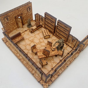 Library, Wizards Room - Dragon Dungeon Set - 28mm terrain, furniture and layouts for DnD, Pathfinder, Frostgrave, Minis,role playing