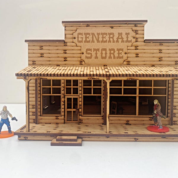Wild West General Store & Warehouse Building Kit – Removable Roofs for Tabletop Skirmish and role-play games