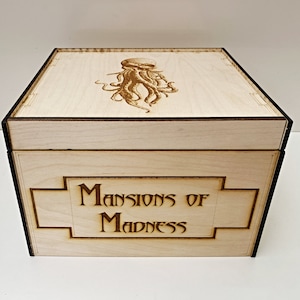 Mansions of Madness 2nd Edition Storage Crate for base, expansions and add-ons.  Space for cards, counters, mats and boards