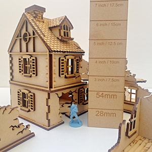 WW2 Normandy Ruined Houses Sets 1 and 2 for Wargames 28mm-32mm Terrain