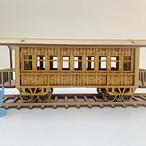 Wilder Westen Eisenbahnwaggon - 28 mm bis 32 mm Laser-Cut Waggon mit Schienen - für Kriegsspiele und Rollenspiele - aus dem kompletten RailRoad Set