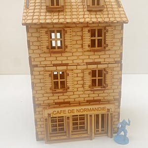WW2 Normandy Village Café for Wargames (28mm-32mm Terrain with Removable Floors and Roof)