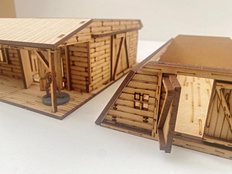 Wild West Barn Building Kit. 28mm-32mm Laser Cut 2story Barn, Horse ...