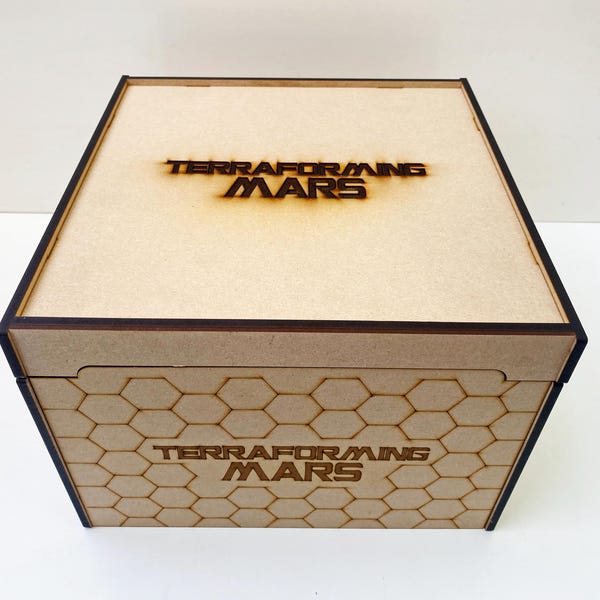 Organizador SuperBox de Terraforming Mars para el juego base y expansiones: sistema de almacenamiento en una sola caja para mazos de cartas, fichas y tableros.
