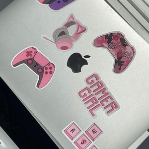 Gamer girl pink controller stickers