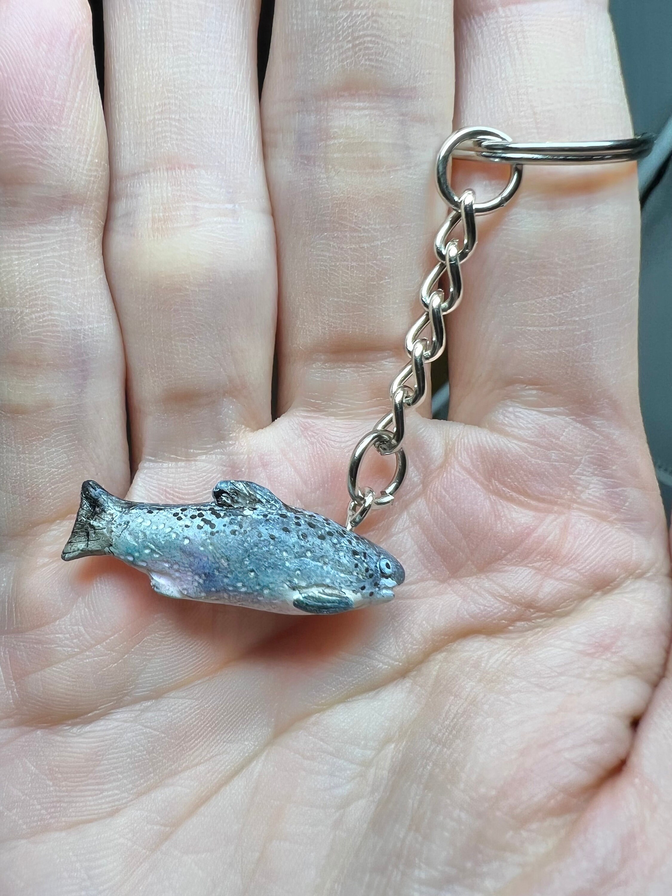Fish Keyring Salmon Fish Keyring - Etsy