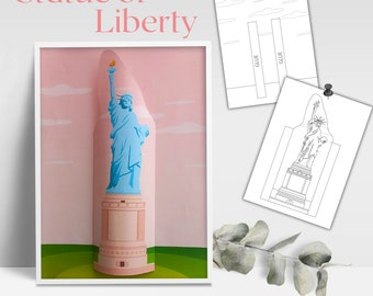 2D Statue of Liberty Coloring Pages | New York Home Decor | Printable Painting Activity | Cut And Create | Fun Arts Crafts Activity For Kids