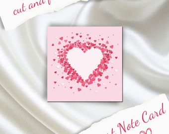 Heart Note Card | Love Gift Card | Mothers Day | Father's Day | Valentine's Day | Birthday | Thank You Card | Printable Digital Download