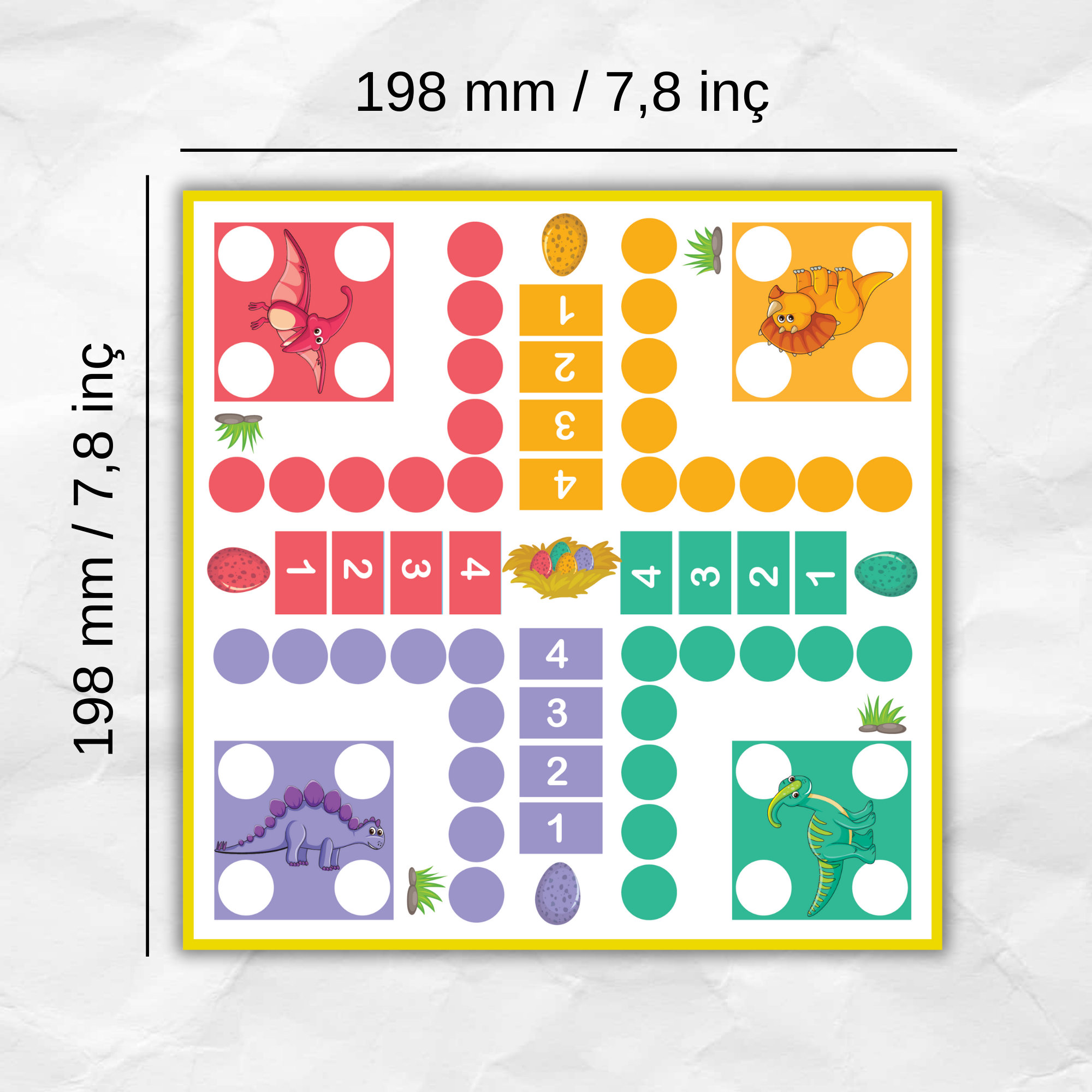 Printable Dinosaur Ludo Board Game Template | Paper Digital Activity ...