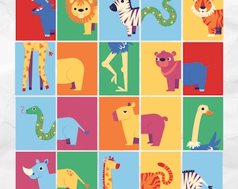 20 Tier Memory Spiel Karten | Tiere passende Montessori Karten | Lernspielzeug | Montessori Karteikarten | Tier Memory | Vorschulkarten