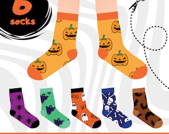 Halloween Pattern Matching Socks | Memory Games | Cut and Paste Activities | Scissor Skills | Halloween Activity | Kids Worksheet
