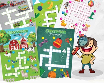 Juego de búsqueda de palabras / Crucigrama / Juego de rompecabezas de palabras / Juego de crucigramas / Juego de palabras divertido / Actividad educativa / Juego mundial imprimible
