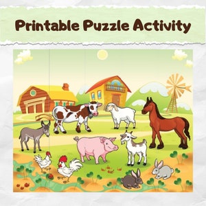 Printable Puzzle Activity | Preschool Printables | Kindergarten | Homeschool | Kids Worksheet |  Printable Download