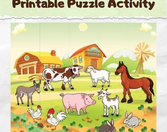Printable Puzzle Activity | Preschool Printables | Kindergarten | Homeschool | Kids Worksheet |  Printable Download