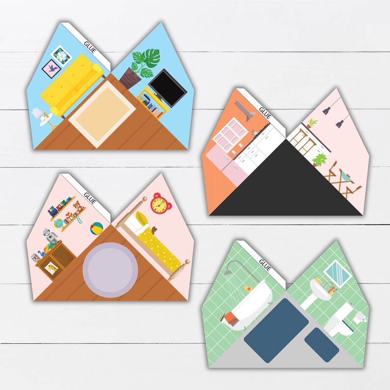 Printable Model Playhouse Dollhouse Paper House Activity Printable Doll