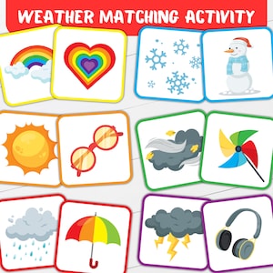 Weermatching | Montessorikaarten | Educatieve kaart | Thuisonderwijs, kleuterschool, kleuterschool Afdrukbaar leermateriaal | Curriculum: