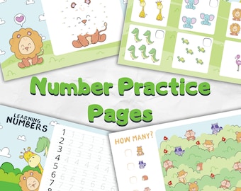 Number Practice Games | Counting Activity | Numbers Worksheet Book | 1 to 10 Printable Activities | Toddler Preschool Homeschool Early Math.