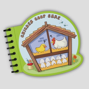 Libro de actividades para contar en el gallinero / Hoja de trabajo con números / Actividades imprimibles de los números del 1 al 10 para niños pequeños, preescolar, educación en casa, matemáticas tempranas