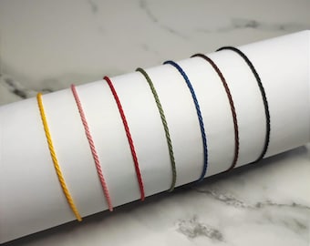 Waxed Cord Wish Bracelet, Waterproof Adjustable String Armlet