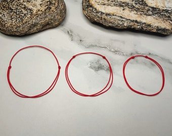 Red String Bracelet, Adjustable Kabbalah Wish Bracelet for Protection