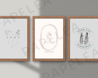 Chic Podiatry Designs: Instantly Download 3 Stunning PNG Designs for Your Podiatrist Office or Perfect as Gifts for your Friend