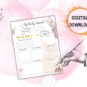 Kids Daily Journal Printable-journal for Kids -diary for Children -kids ...