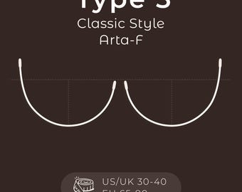 Bra Underwires (Type 3) Classic/Regular Style, Metal Replacement Wire Arta-F | Sizes EU 65–90 (US/UK 30–40) | Lingerie & Corset Making