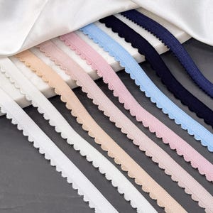 2 m Underbust Elastic Scallop-Edge – 11 mm & 12 mm | Soft Plush Bra Band/Base Elastic | Lingerie Sewing Supplies