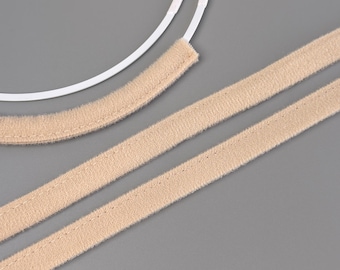Beige 10mm Plush Underwire Channeling – 2m Bra Wire Casing Tape for Bra Making & Lingerie Sewing