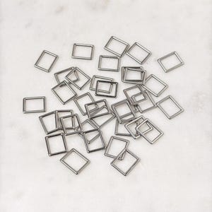 Rektangulära BH-ringar och glidare, 10 mm i guld/silver/rosaguld | Sömnadsdetaljer för underkläder, accessoarer Ring - Silver