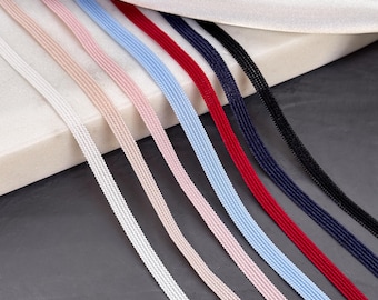 2m Knitted Elastic 4 mm | Flat Narrow Elastic for Lingerie, Panties, Bralettes, Garments | DIY Bra Making Supplies