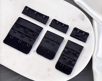 Cierre de gancho y ojal para sujetador negro (3x3, 2x3, 2x2) / Cierre trasero ajustable para sujetador, suministros para confección de sujetadores