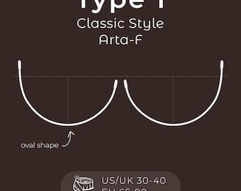 Bra Underwires (Type 1) Classic/Regular Style, Metal Replacement Wire Arta-F | Sizes EU 65–90 (US/UK 30–40) |  Lingerie & Corset Making