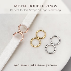Anelli per reggiseno doppi, 3/8'' (10 mm) in oro, argento, oro rosa / Accessori per cinturini per lingerie e forniture per cucire