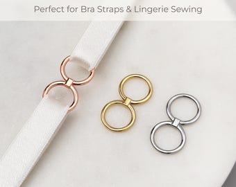 Double Bra Rings, 3/8’’ (10 mm) in Gold, Silver, Rose Gold | Lingerie Strap Hardware & Sewing Supplies